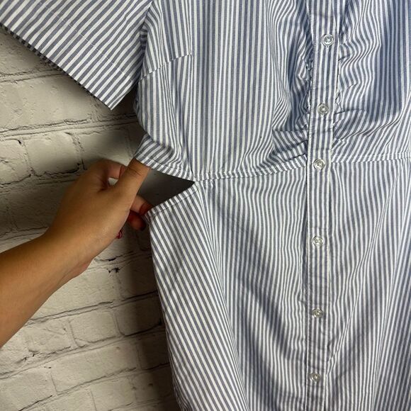 Old Navy Navy Cut Out MIDI Shirt Dress Medium - Picture 3 of 13